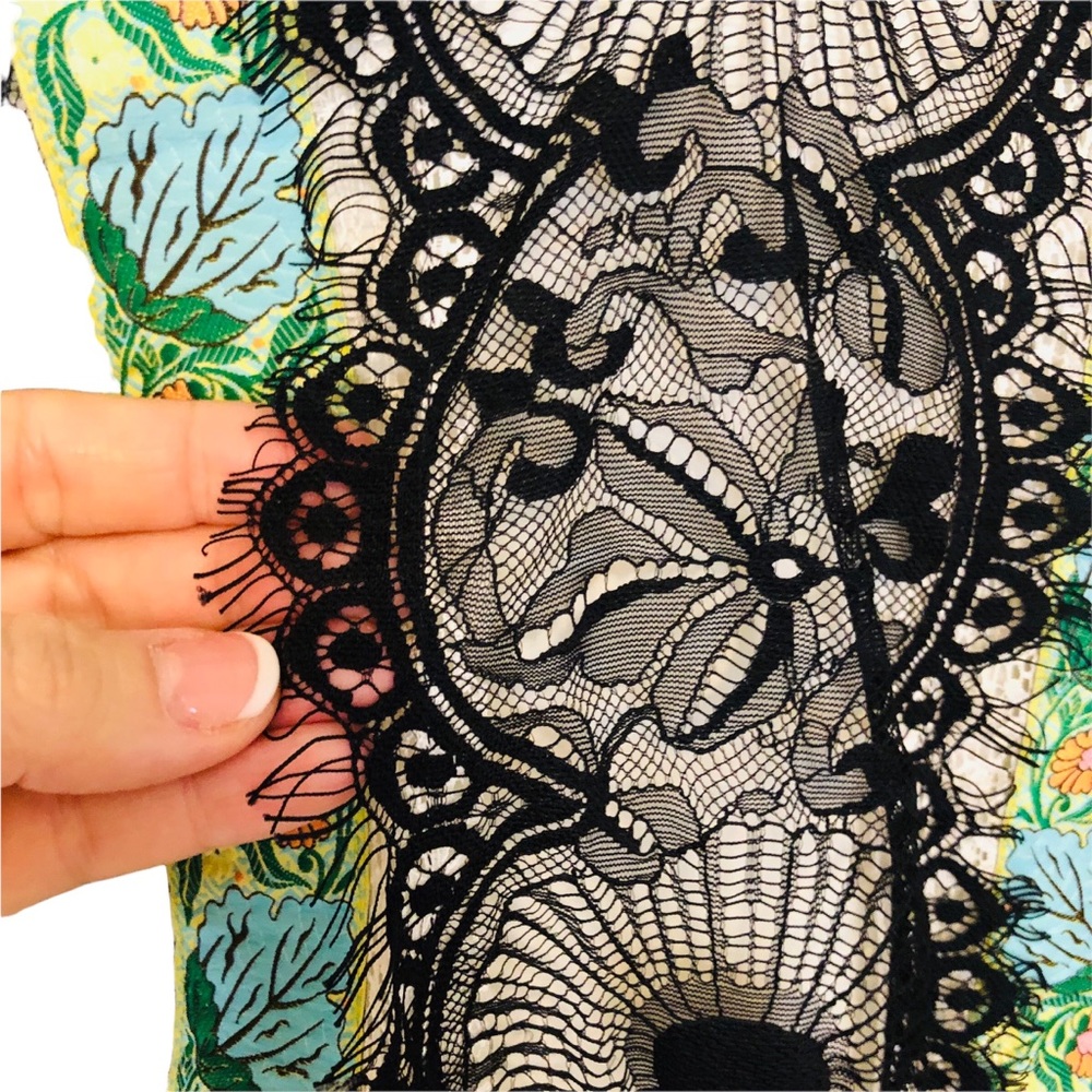 Anna Sui Embroidered Lace Eyelash Embellished Dress Size  8 - Picture 14 of 15